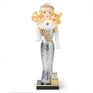 Fancy Lady Silver and Gold Nutcracker